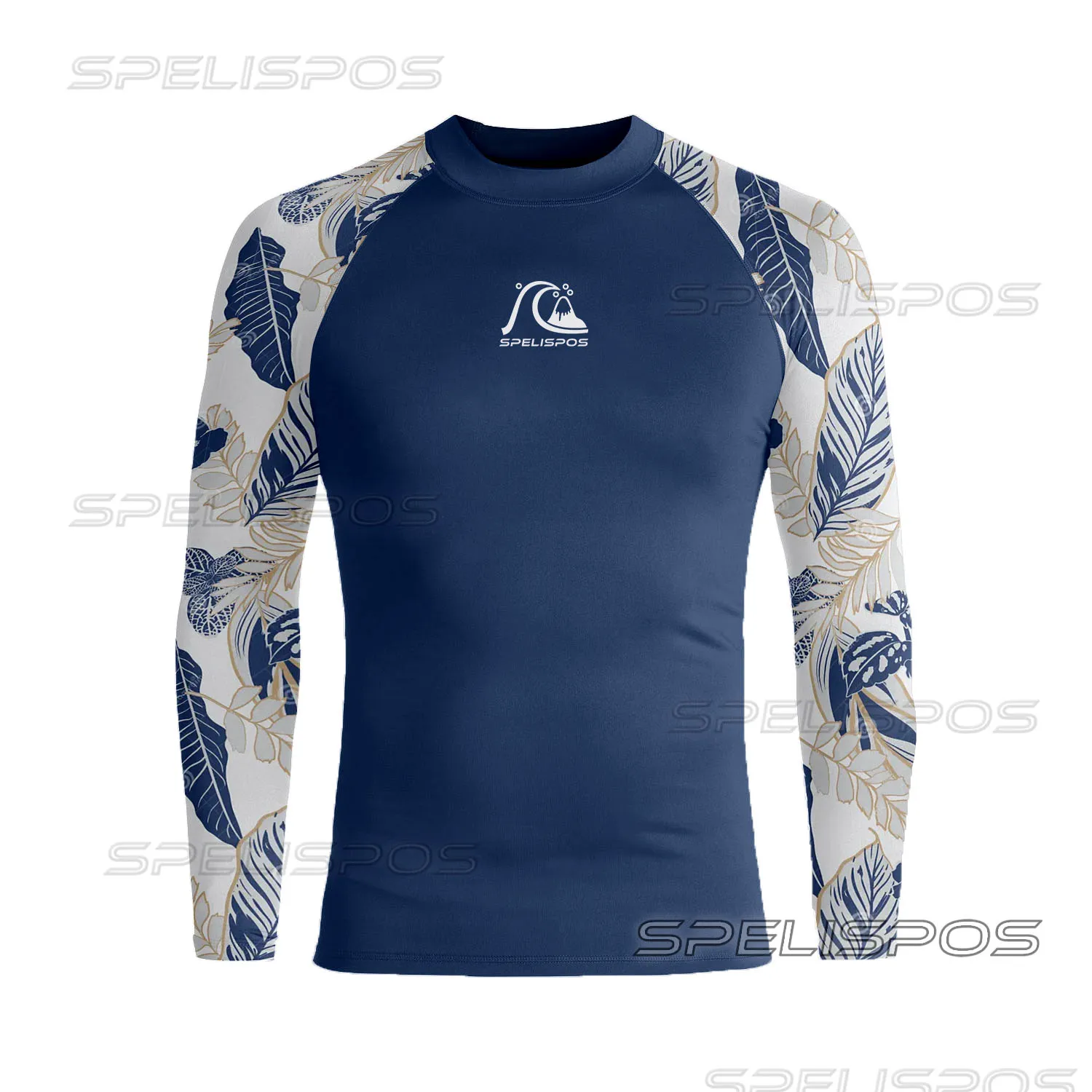 

SPELISPOS Men's Long Sleeve Surfing Shirt Rashguard UV Sun Protection Basic Surfing Suit Swimwear UPF 50+ Diving Gym Clothes