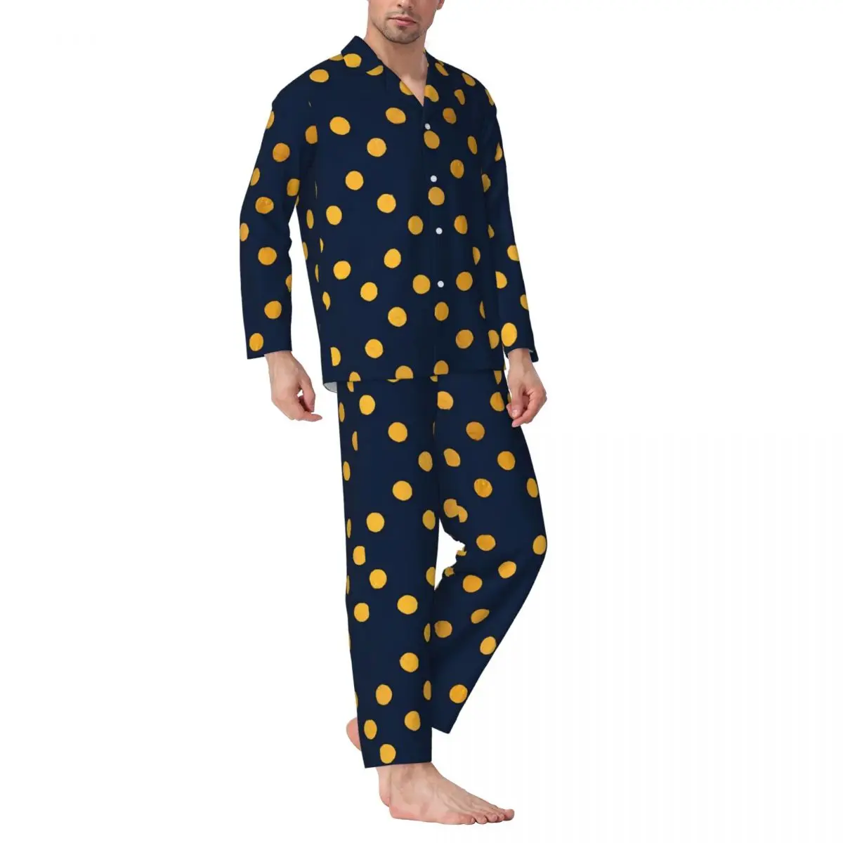 Gold Dot Print Pajamas Mens Polka Dots Kawaii Night Sleepwear Autumn 2 Pieces Vintage Oversized Graphic Home Suit
Gold Dot Print Pajamas Mens Polka Dots Kawaii Night Sleepwear Autumn 2 Pieces Vintage Oversized Graphic Home Suit
