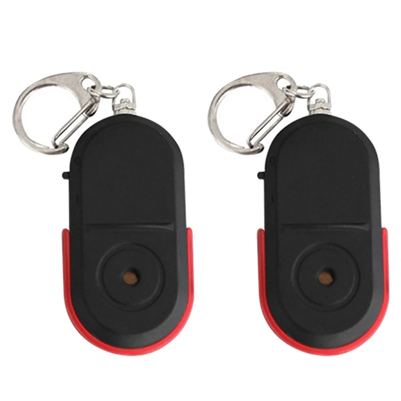 

2X Anti-Lost Whistle Key Finder Wireless Alarm Smart Tag Key Locator Keychain Tracker Whistle Sound LED Light Tracker