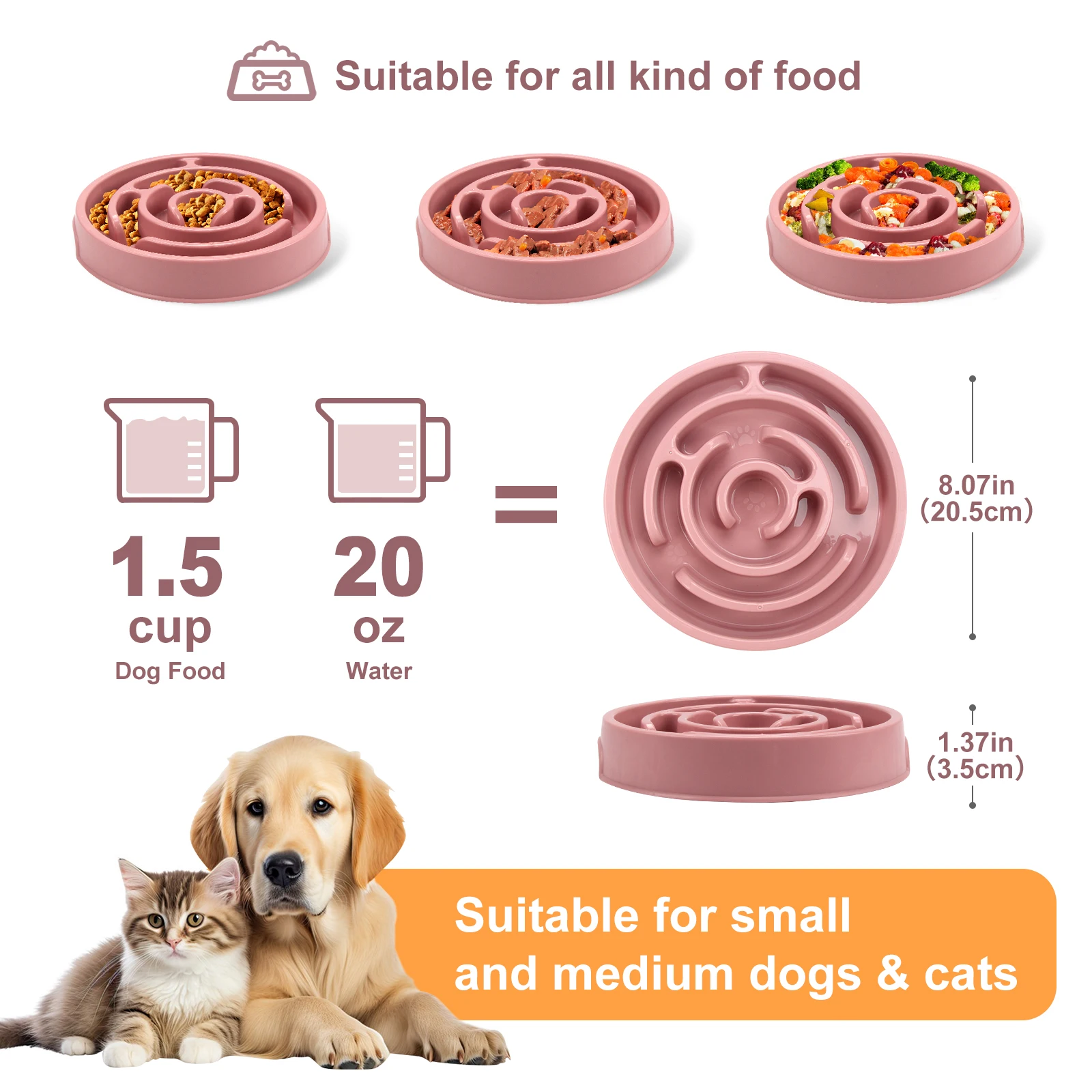 Slow Feeding Bowl – Anti-Choke Pet Bowl for Cats & Dogs Sa3d7b2e2be8b42dd82b7b01683eb3d6bz