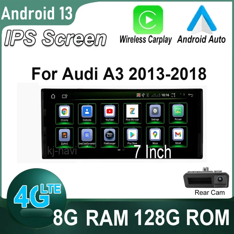 

7 "Android 13 для Audi A3 2013 2014 2015 2016 2017 2018 автомобильный WIFI радио плеер Carplay GPS Navi Мультимедиа стерео видео экран