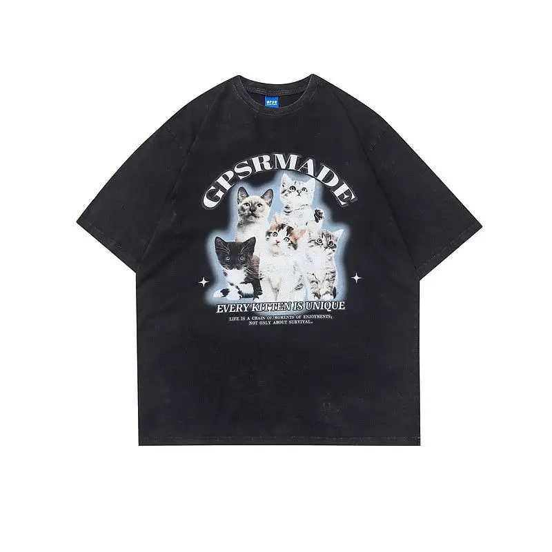 American cute cat letter printed short-sleeved T-shirt for men and women y2k loose and versatile street style half-sleeved tops
American cute cat letter printed short-sleeved T-shirt for men and women y2k loose and versatile street style half-sleeved tops