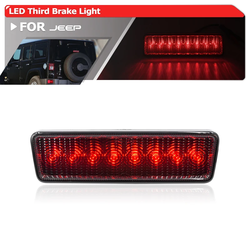 Fits For Jeep Wrangler JK 2007-2017 F1 Style Smoked Strobe 8-SMD Red Rear Led Third Brake Light Tail Lamp
Fits For Jeep Wrangler JK 2007-2017 F1 Style Smoked Strobe 8-SMD Red Rear Led Third Brake Light Tail Lamp