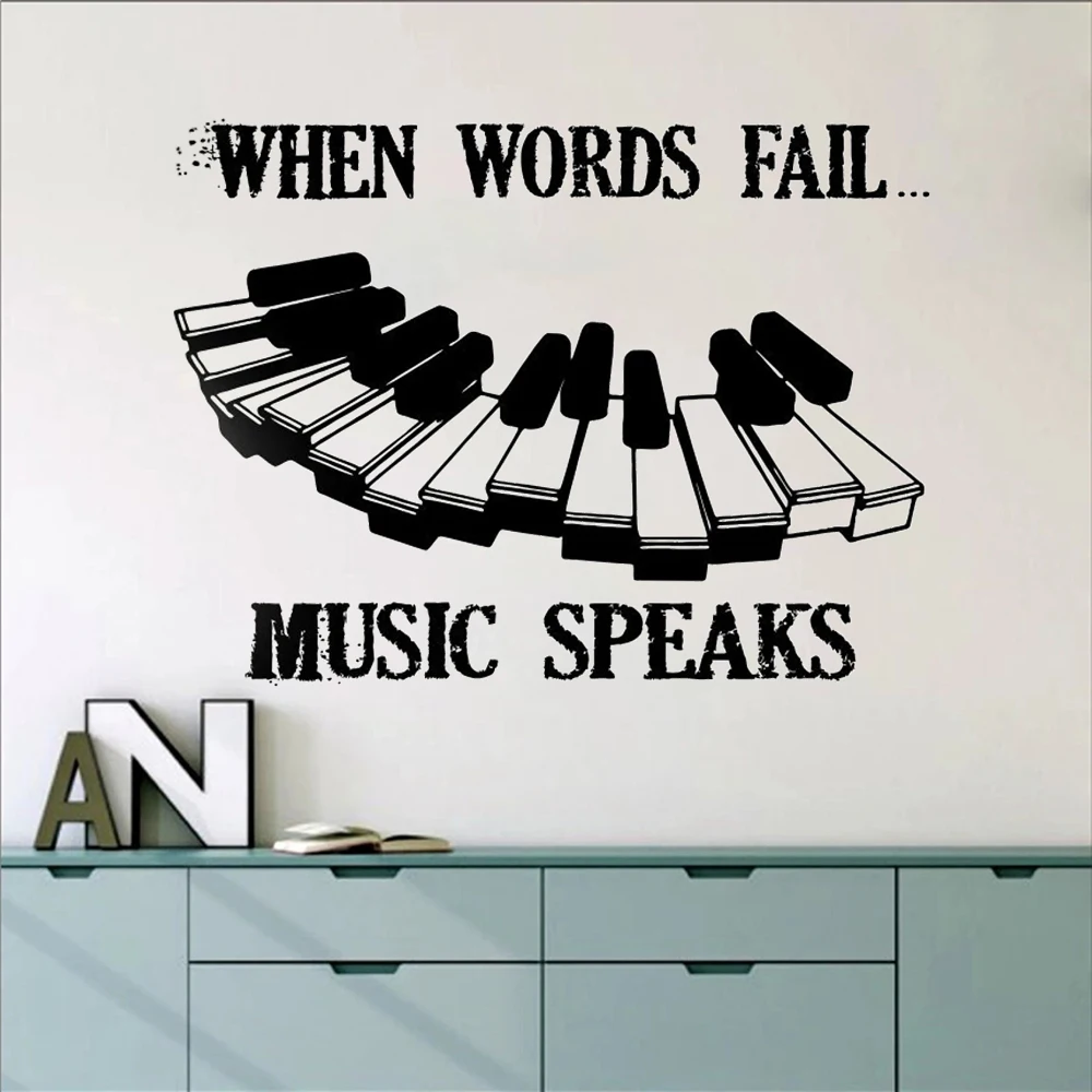 When Words Fail Music Speaks Quotes Wall Decals For Kids Bedroom Home Decor Murals Removable Vinyl Stickers Poster HJ1117
When Words Fail Music Speaks Quotes Wall Decals For Kids Bedroom Home Decor Murals Removable Vinyl Stickers Poster HJ1117