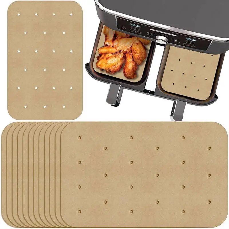 

Air Fryer Paper Liners 100 Baking Paper Parchment Paper Rectangle Cooking Non-Stick Liner Accessories Heat Resistant For Air