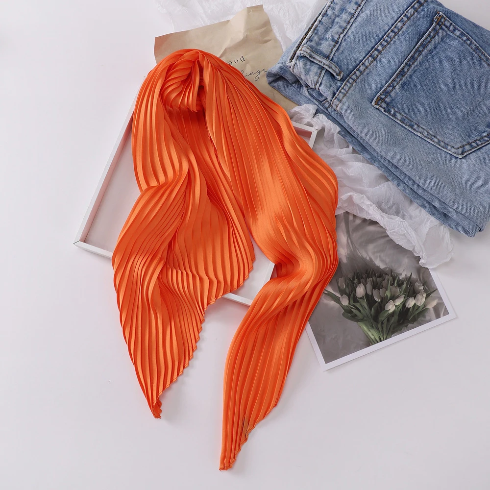 Silk Satin Scarf Decorative Headkerchief Women Luxury Design Neck Tie Pleated Scarf Female Foulard Shawl Hijab Bandana 2024 New
Silk Satin Scarf Decorative Headkerchief Women Luxury Design Neck Tie Pleated Scarf Female Foulard Shawl Hijab Bandana 2024 New