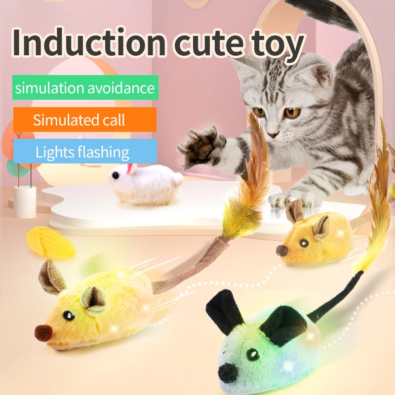 

Smart Cat Toy Running Mouse Interactive Random Moving Electric Toys USB charging Simulation Mice Kitten Self-Playing Plush Toys