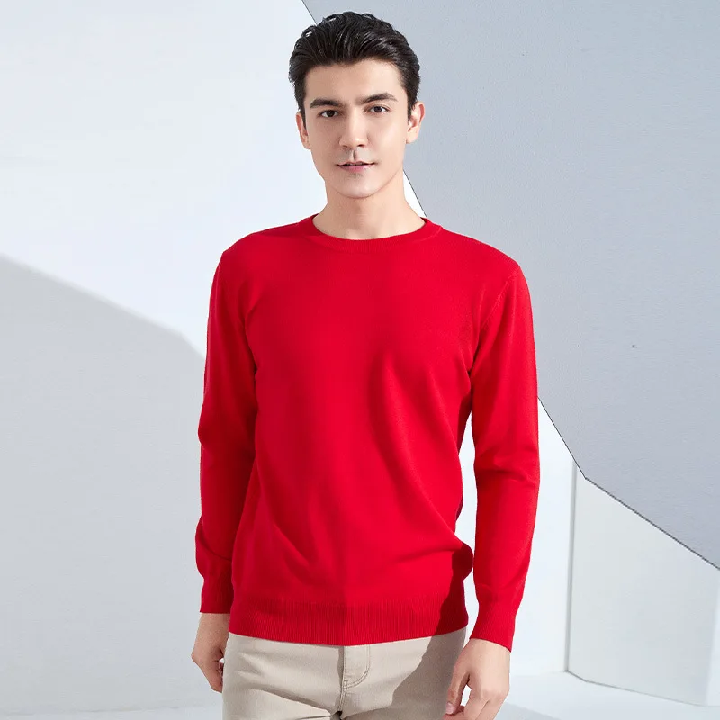 Autumn Winter Men Cashmere Sweater O-neck Soft Warm Pullovers Male Loose Knitted Shirt Korean men's winter blouse 34 Sa3dde127d7e647f9b7477debb10970fbD
