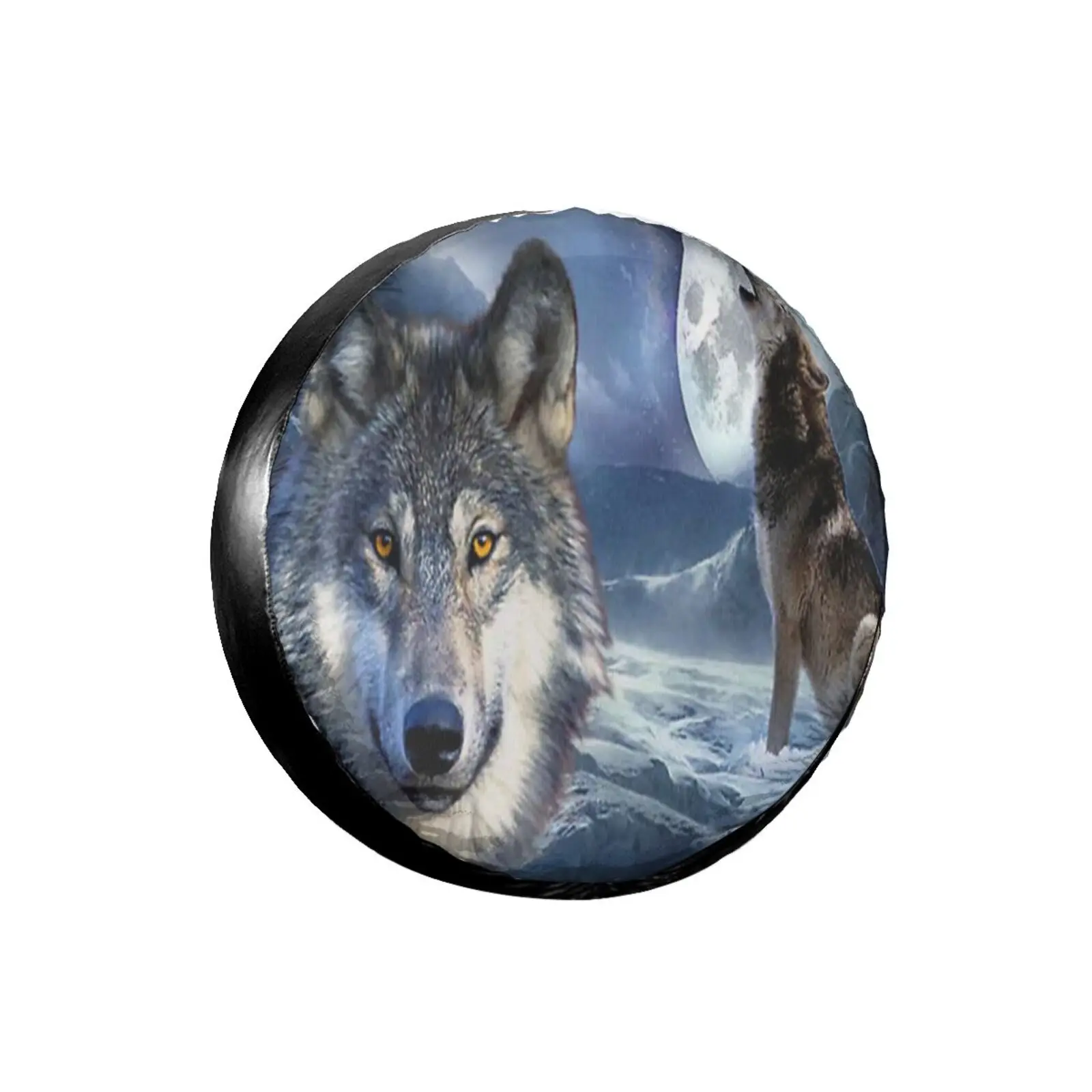 

3D Wolf Animal Spare Tire Cover Waterproof Dustproof Sun Wheel Tire Cover For Jeep, Trailer, SUV Vehicle Anime Tire Cover