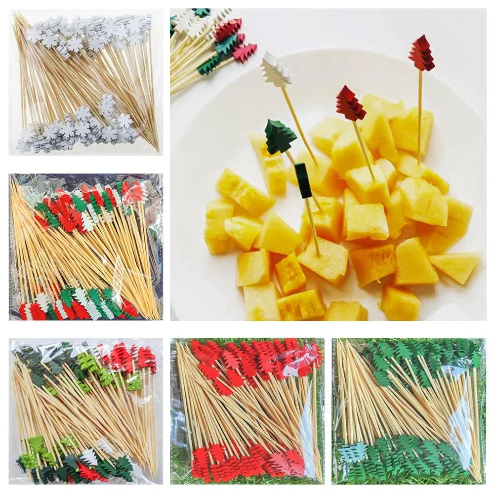 50/100pcs Merry Christmas Disposable Bamboo Forks Skewers Food Picks Dessert Salad Fruit Fork Christmas Decoration
50/100pcs Merry Christmas Disposable Bamboo Forks Skewers Food Picks Dessert Salad Fruit Fork Christmas Decoration