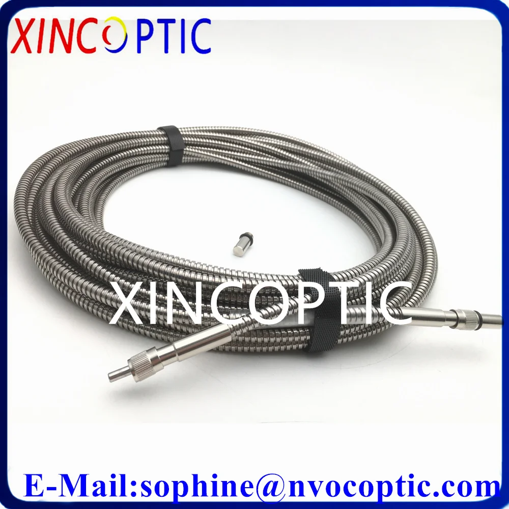 

SMA905 Round to SMA-R,7 Individualx200µm Core Fibers,Low-OH,0.22NA,400-2400 NIR,10M,Armored Metallic Coverage Patch Cord Cable
