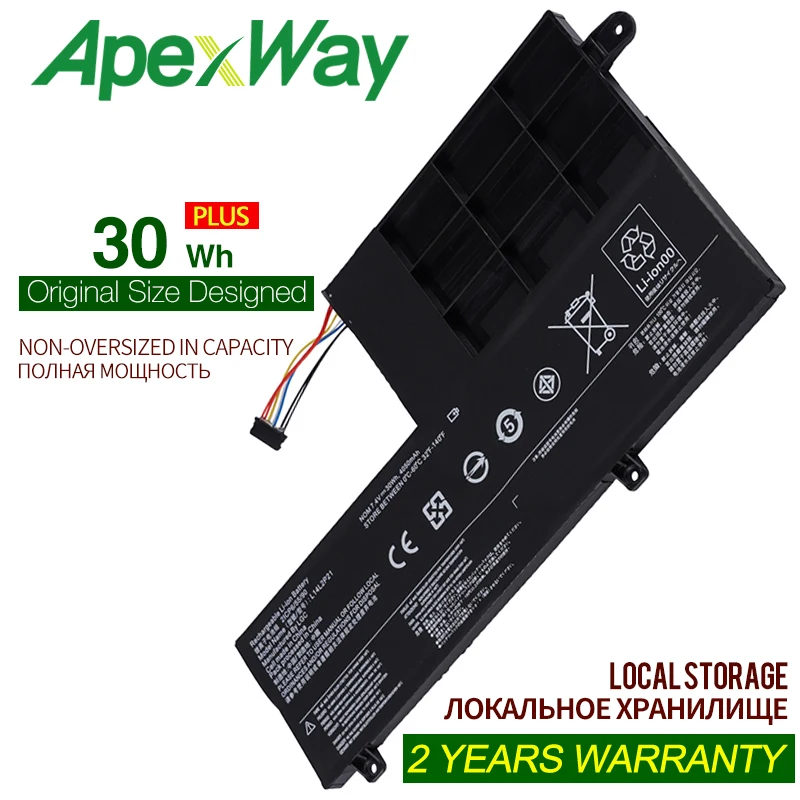ApexWay 7,4 V 30WH L14L2P21 Аккумулятор для ноутбука LENOVO Yoga 500-14ISK S41-70 S41-75 L14M2P21 2ICP6/54/90
ApexWay 7,4 V 30WH L14L2P21 Аккумулятор для ноутбука LENOVO Yoga 500-14ISK S41-70 S41-75 L14M2P21 2ICP6/54/90