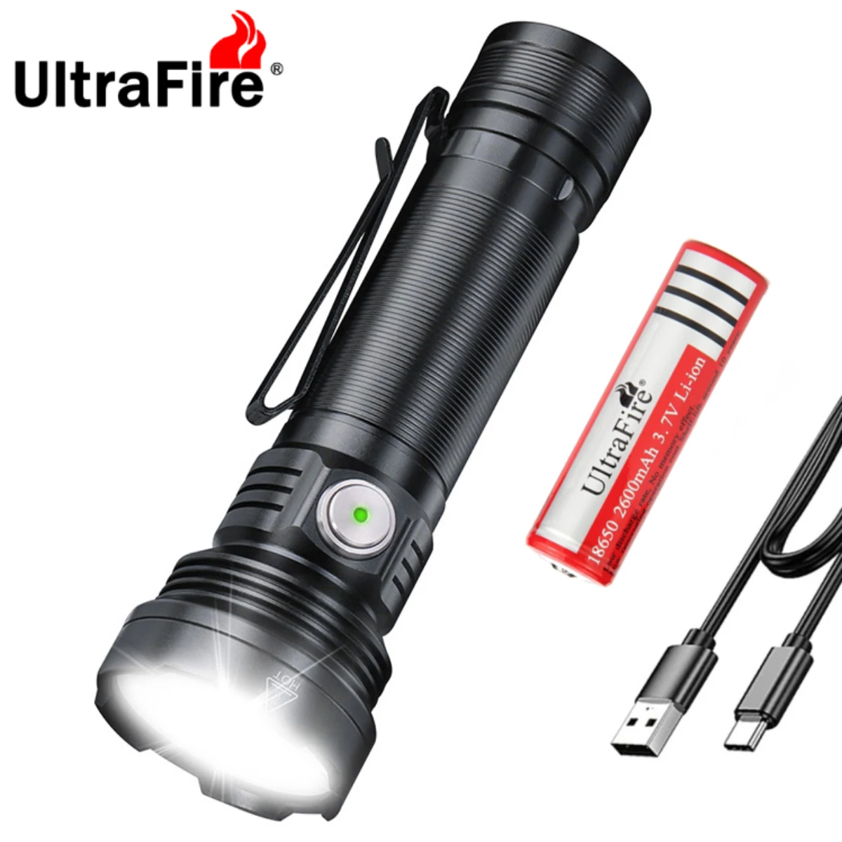 

UltraFire ET28 2500 Lumen High Power Led Flashlights Tiki Edc Flashlight 20W Camping Lantern Searchlight Rechargeable Lamp Torch