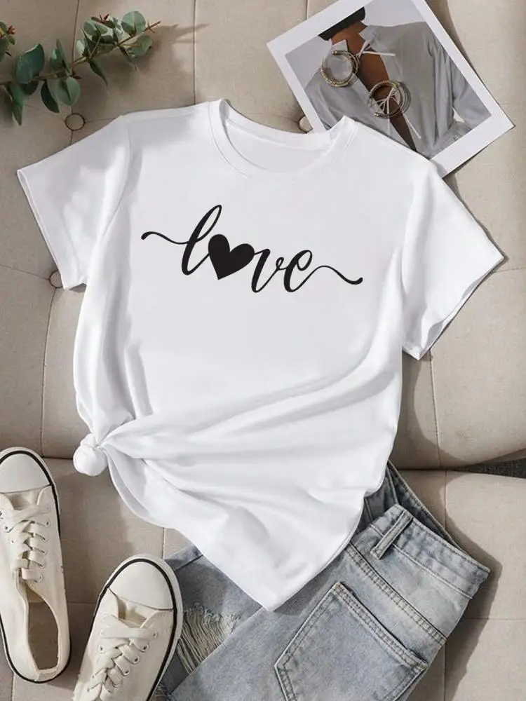 Love Heart Lovely Trend Cute Cartoon Fashion Women Tshirt Graphic T-shirts Printing Clothing Print Short Sleeve Top Tee
Love Heart Lovely Trend Cute Cartoon Fashion Women Tshirt Graphic T-shirts Printing Clothing Print Short Sleeve Top Tee