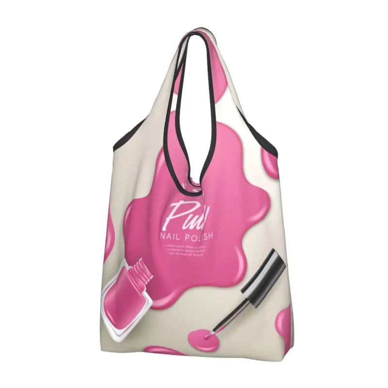 Reusable Pink Nail Polish Art Shopping Women Tote Bag Portable Manicure Manicurist Groceries Shopper Bags
Reusable Pink Nail Polish Art Shopping Women Tote Bag Portable Manicure Manicurist Groceries Shopper Bags