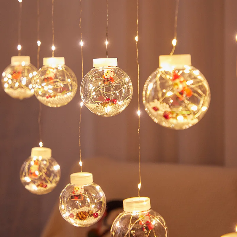 LED Christmas Decoration Festoon Curtain String Light Holiday Light With Wishing Ball Fairy Light for Home Room Shopwindow Decor
LED Christmas Decoration Festoon Curtain String Light Holiday Light With Wishing Ball Fairy Light for Home Room Shopwindow Decor