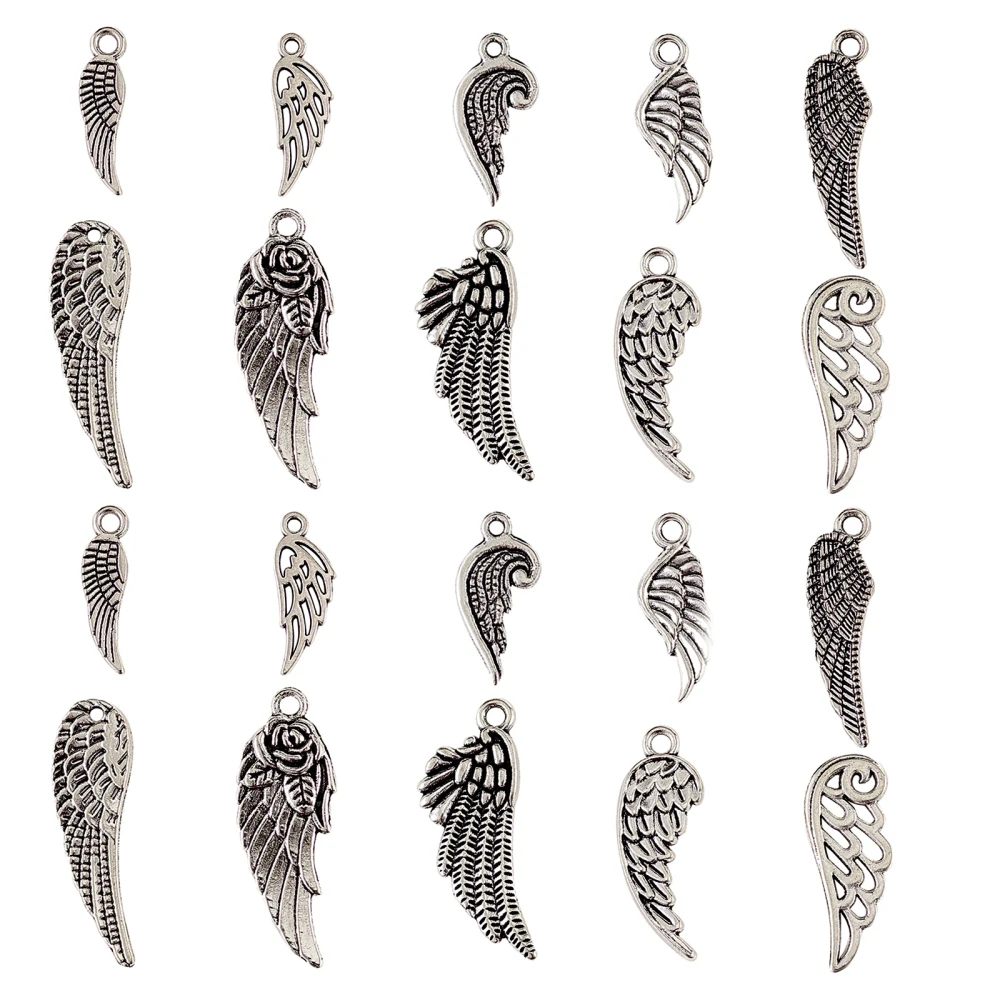 PandaHall 100pcs Wing Charms Antique Silver Feather Charm Tibetan Angel Wing Charms for Jewelry Making Bracelet
PandaHall 100pcs Wing Charms Antique Silver Feather Charm Tibetan Angel Wing Charms for Jewelry Making Bracelet