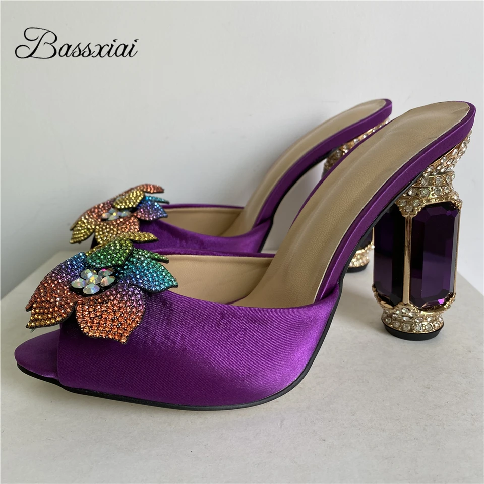 Colorful Crystal Flower Sandals Women Diamond Rhinestone High Heel Slingbacks Luxury Satin Summer Shoes For Girls
Colorful Crystal Flower Sandals Women Diamond Rhinestone High Heel Slingbacks Luxury Satin Summer Shoes For Girls