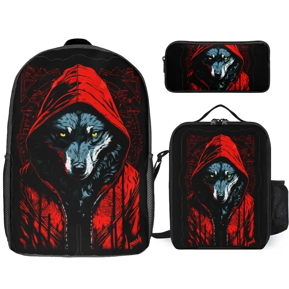 3 in 1 Set 17 Inch Backpack Lunch Bag Pen Bag Russian Gangster Wolf Nu Pogodi 8 Durable Knapsack Snug Summer Camps Vintage
3 in 1 Set 17 Inch Backpack Lunch Bag Pen Bag Russian Gangster Wolf Nu Pogodi 8 Durable Knapsack Snug Summer Camps Vintage