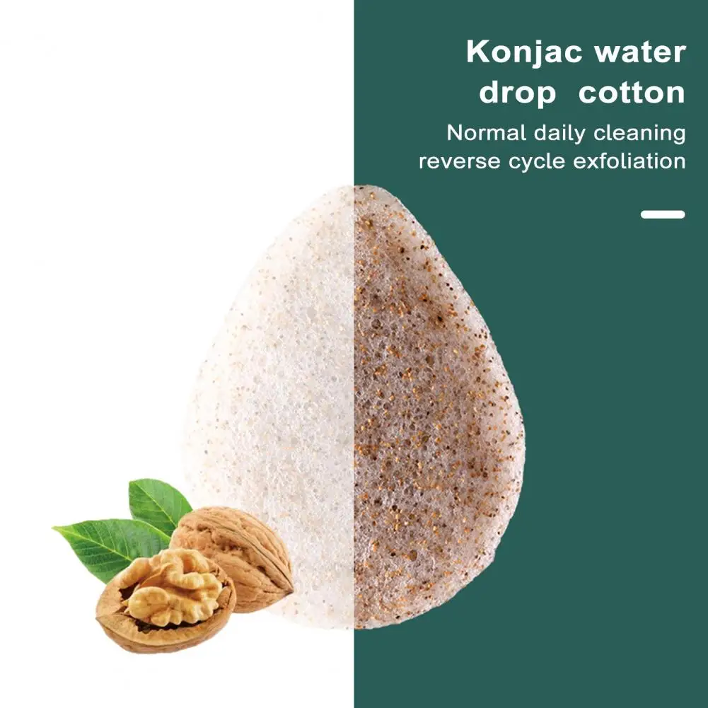 

Gentle Exfoliation Konjac Sponge Reusable Face Wash Puff Deep Cleansing Soft Elasticity Quick Dry Walnut Seeds for Women's