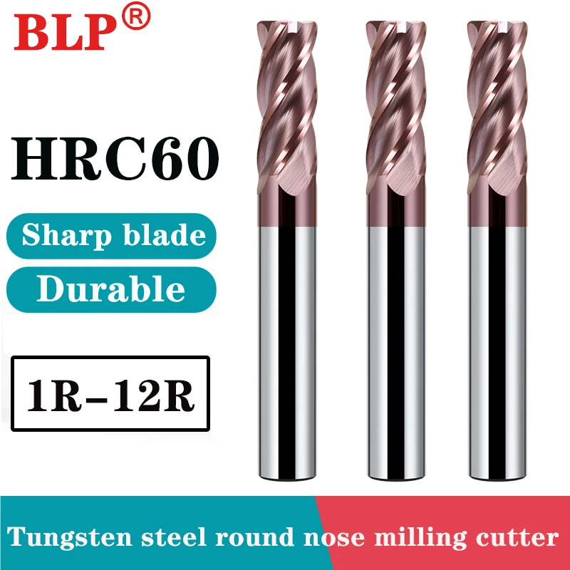 HRC60 4Flute Tungsten Steel Round Nose Milling Cutter Hard Alloy R Angle Ox Nose Stainless Steel Special CNC Milling Cutter tool
HRC60 4Flute Tungsten Steel Round Nose Milling Cutter Hard Alloy R Angle Ox Nose Stainless Steel Special CNC Milling Cutter tool