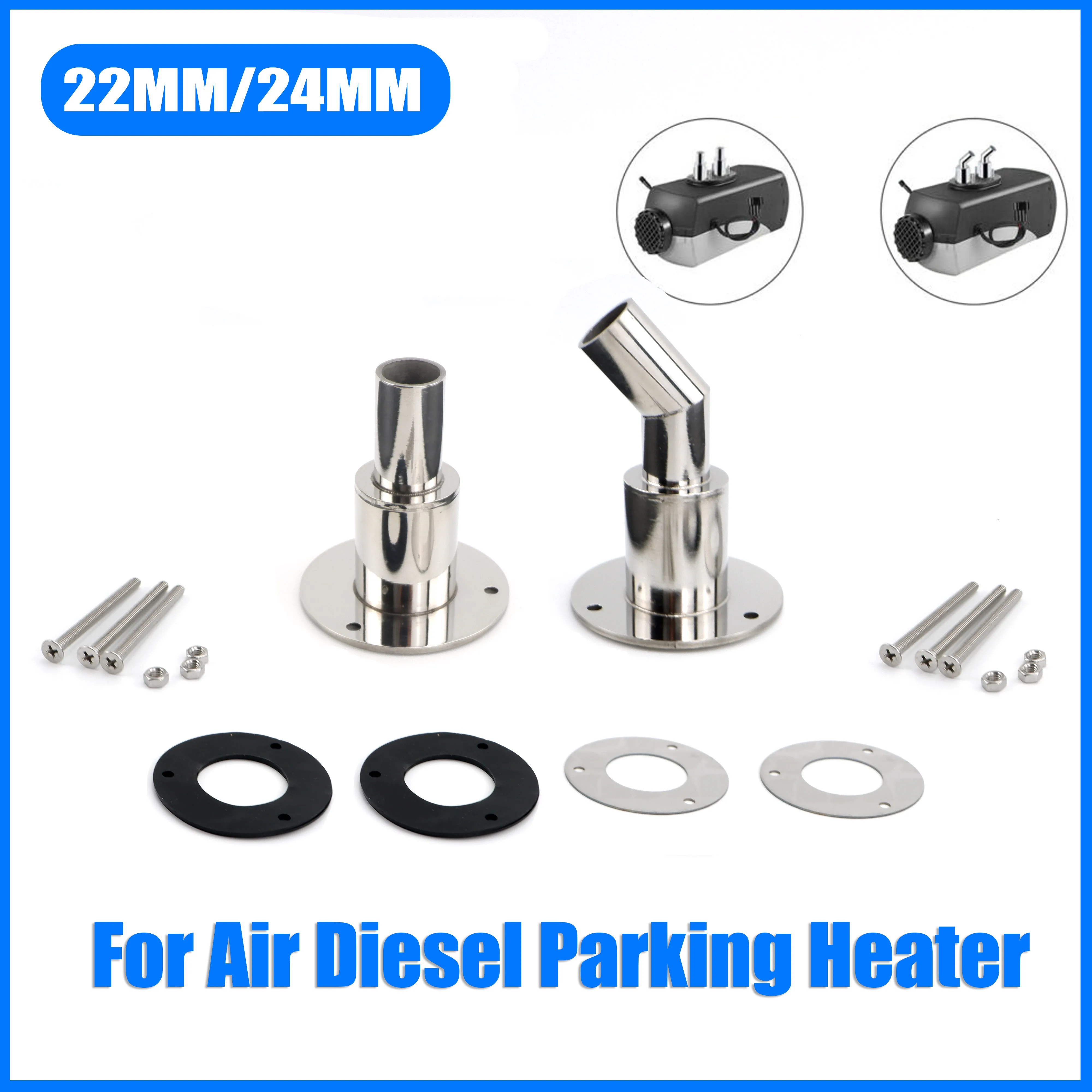 

22mm/24mm Stainless Steel 316 Thru Hull Exhaust Fitting Tube Pipe Socket Hardware Part of Air Diesel Heater For Boat Truck