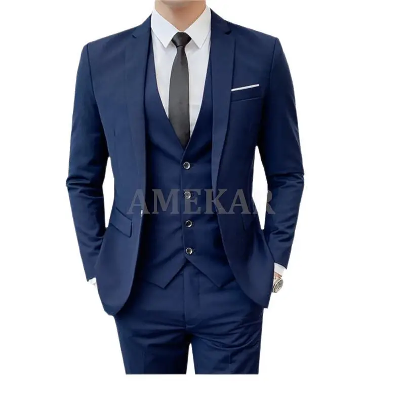 Business Men's Groomsmen Blazers Trousers Groom Wedding Dress Banquet Solid Color Slim Fit Suit Jacket Coat Vest Pants Set 3 Pcs
Business Men's Groomsmen Blazers Trousers Groom Wedding Dress Banquet Solid Color Slim Fit Suit Jacket Coat Vest Pants Set 3 Pcs