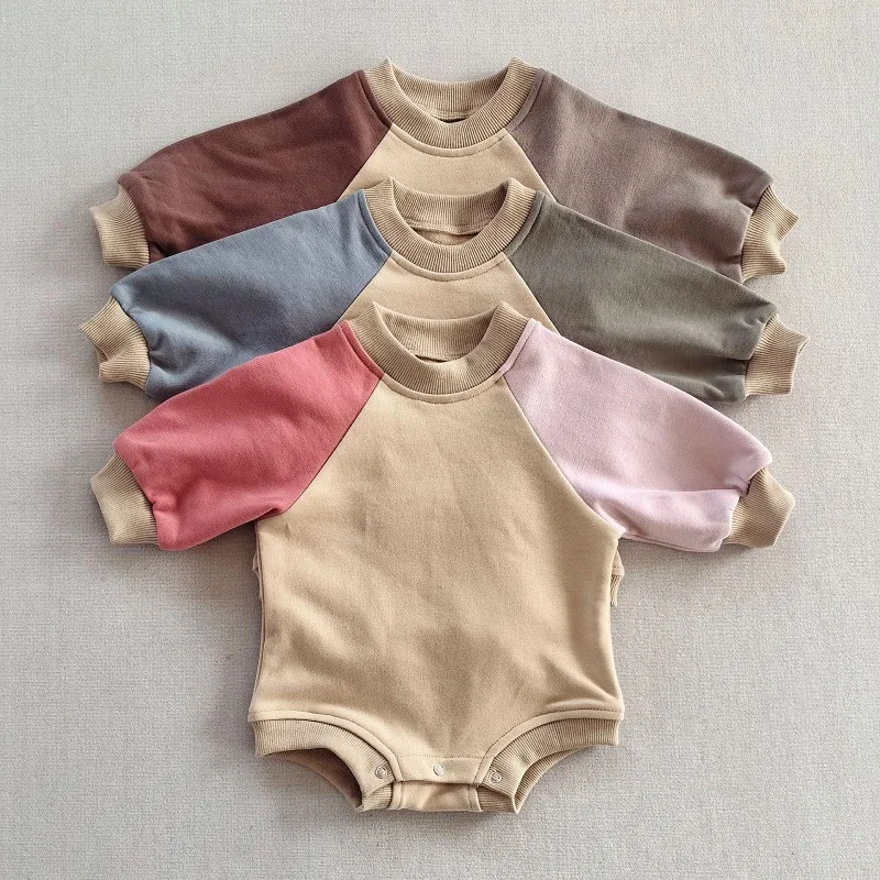 

2024 Spring Baby Clothes 0 to 12 months Boys and Girls Hooded Pullover Long sleeved Romper Girl Bodysuit for Newborn