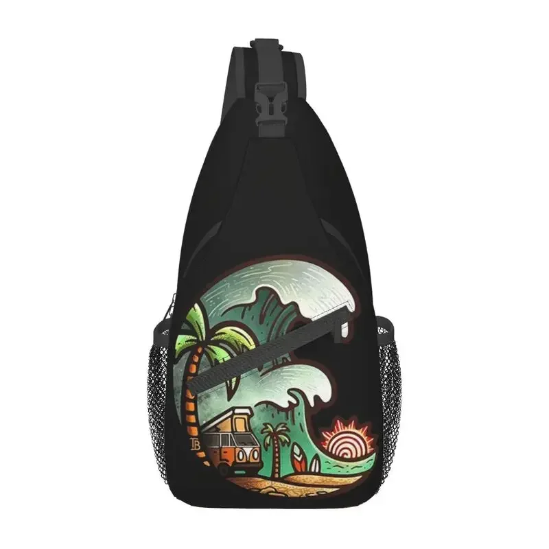 

Повседневные дорожные сумки-слинги для серфинга Vanlife для путешествий, пешего туризма, мужской нагрудный рюкзак для серфинга, рюкзак через плечо, рюкзак на плечо