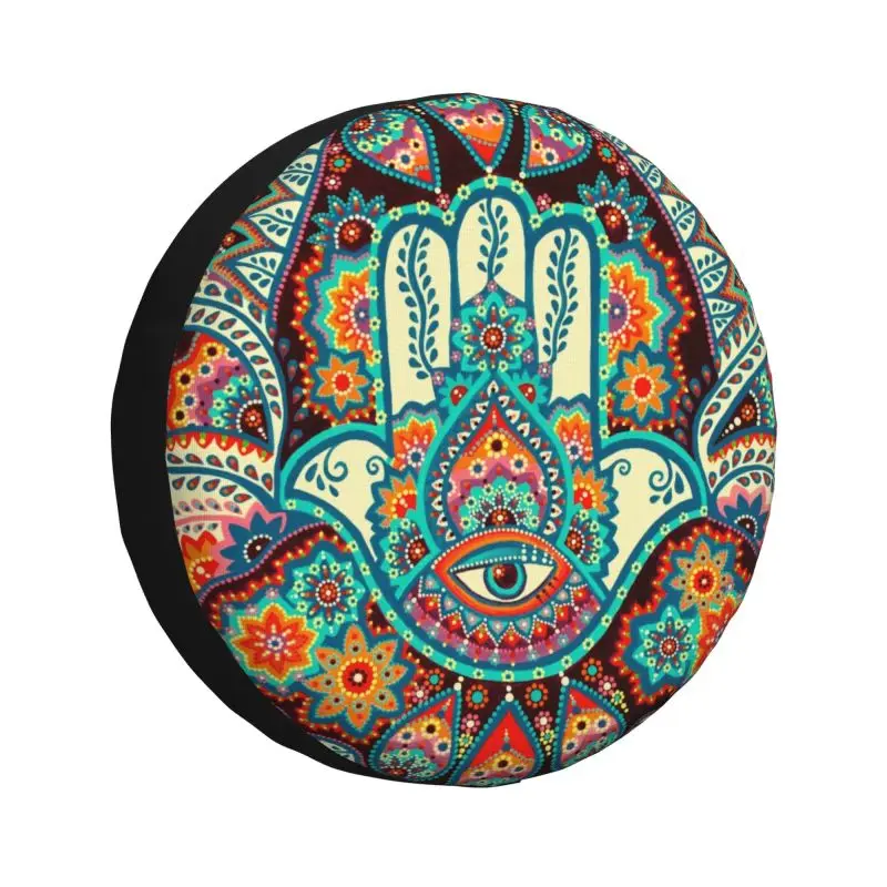 

Hamsa Hand Evil Eye Mandala Spare Tire Cover for Jeep Grand Cherokee Tribes Amulet 4WD 4x4 RV Car Wheel Protector Accessories