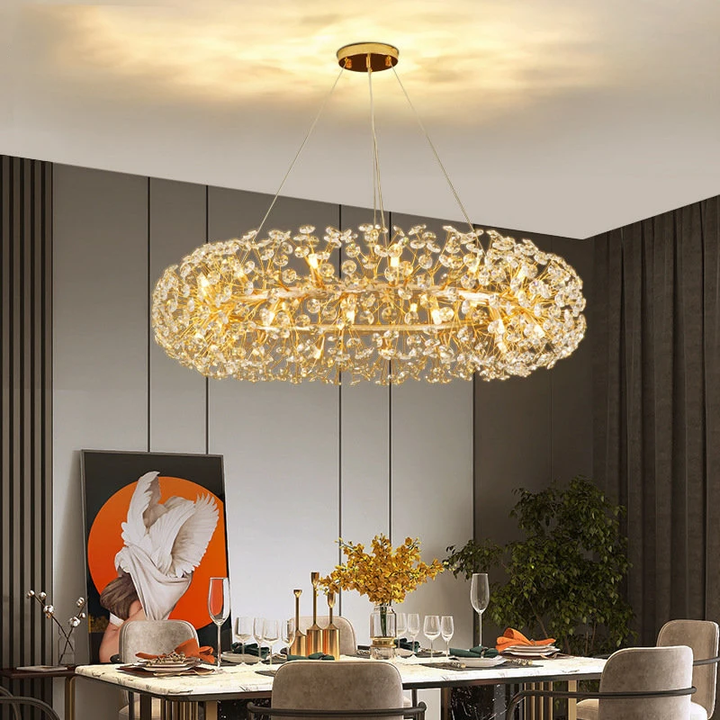 Luxury restaurant lamps Modern simple net red sun flower Taraxacum ceiling warm bedroom crystal living room led chandelier
Luxury restaurant lamps Modern simple net red sun flower Taraxacum ceiling warm bedroom crystal living room led chandelier