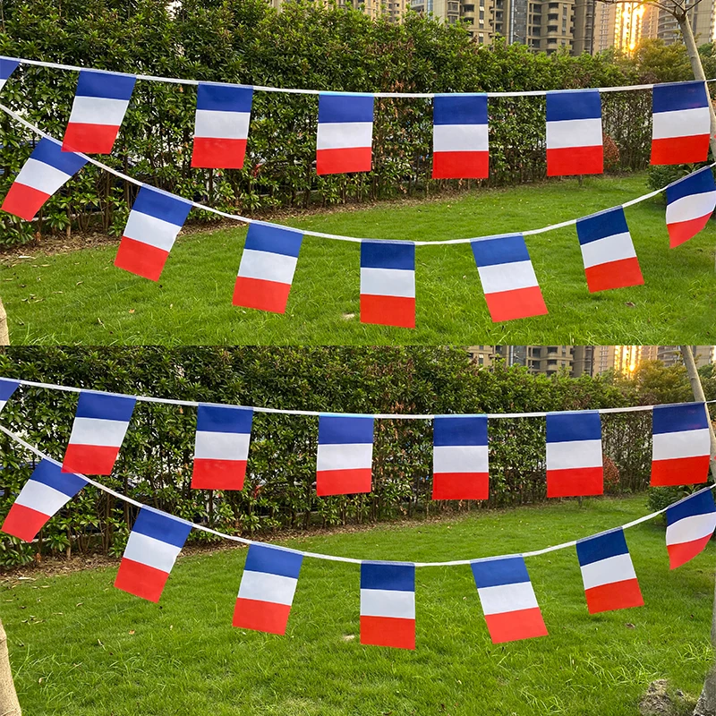 

Aerlxemrbrae 20pcs/lot france bunting flags 14x21cm Pennant france String Banner Buntings Festival Party Holiday