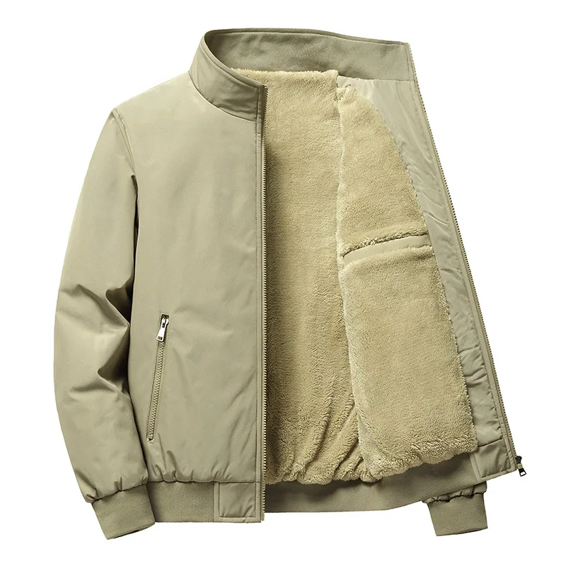 Winter Casual Fleece and Thick Jacket Men's Stand-up Collar Cotton-Padded Coat Oversized Coat
Winter Casual Fleece and Thick Jacket Men's Stand-up Collar Cotton-Padded Coat Oversized Coat