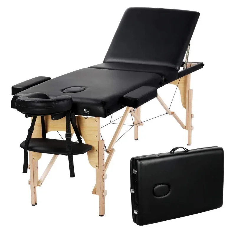 

Массажные столы Yaheetech, портативная Регулируемая массажная кровать, складной массажный стол для терапии, 3 Складные 84 дюйма, салонная кровать