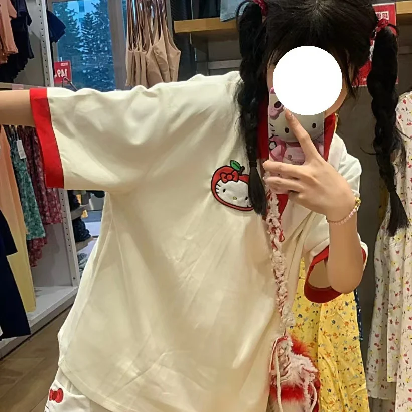 Спортивный комплект Kawaii Anime Sanrio, Hello Kitty с коротким рукавом милый мультяшный KTcat милая фотография с коротким рукавом
Спортивный комплект Kawaii Anime Sanrio, Hello Kitty с коротким рукавом милый мультяшный KTcat милая фотография с коротким рукавом