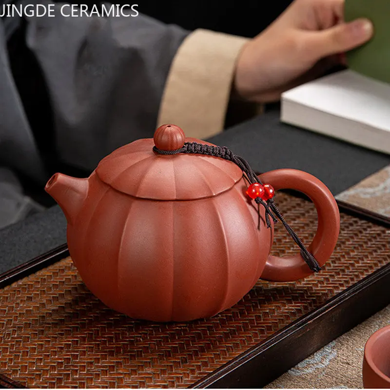 

Classic Yixing Purple Clay Teapots Handmade Dahongpao Xishi Teapot Authentic Raw Ore Zisha Tea Set Chinese Tea Ceremony Supplies