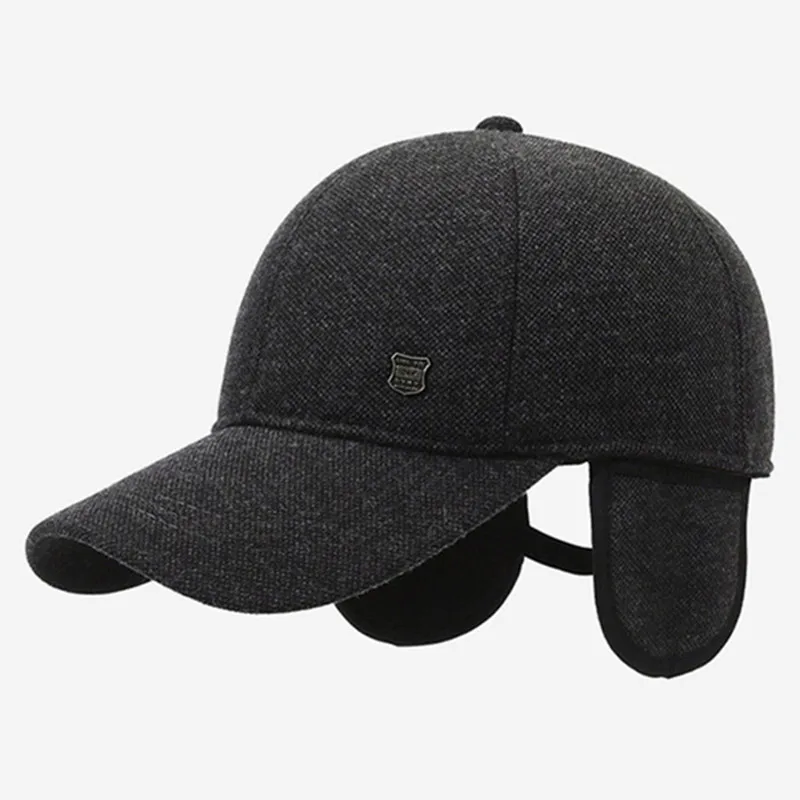 

Зимняя мужская кепка, теплые бейсболки, плюшевые утепленные наушники с защитой от холода, шапки для мужчин, велосипедная Кепка, Кепка для гольфа, шапка для папы, бесплатная доставка
