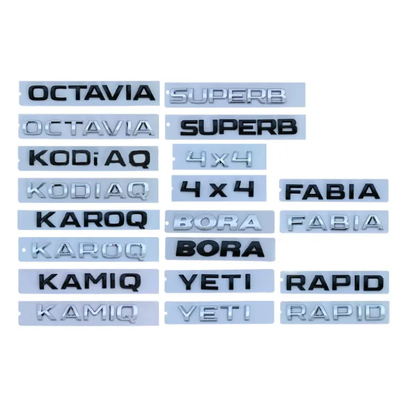 4X4 FABIA KAMIQ KAROQ KODIAQ OCTAVIA RAPID SUPERB YETI skoda надпись автомобильные наклейки-логотипы для серии Skoda УСТАНОВКА аксессуары для багажника
4X4 FABIA KAMIQ KAROQ KODIAQ OCTAVIA RAPID SUPERB YETI skoda надпись автомобильные наклейки-логотипы для серии Skoda УСТАНОВКА аксессуары для багажника