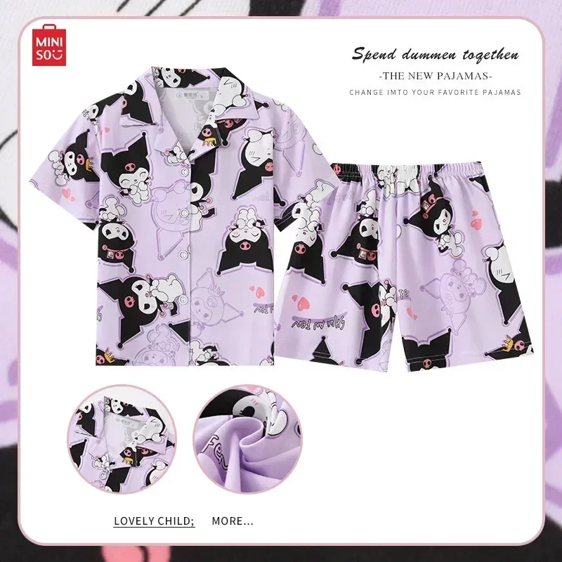 Miniso мультяшный Детский комплект Kuromi Cinnamoroll полакко детская одежда с принтом Футболка Шорты для мальчиков костюм с коротким рукавом для детей
Miniso мультяшный Детский комплект Kuromi Cinnamoroll полакко детская одежда с принтом Футболка Шорты для мальчиков костюм с коротким рукавом для детей
