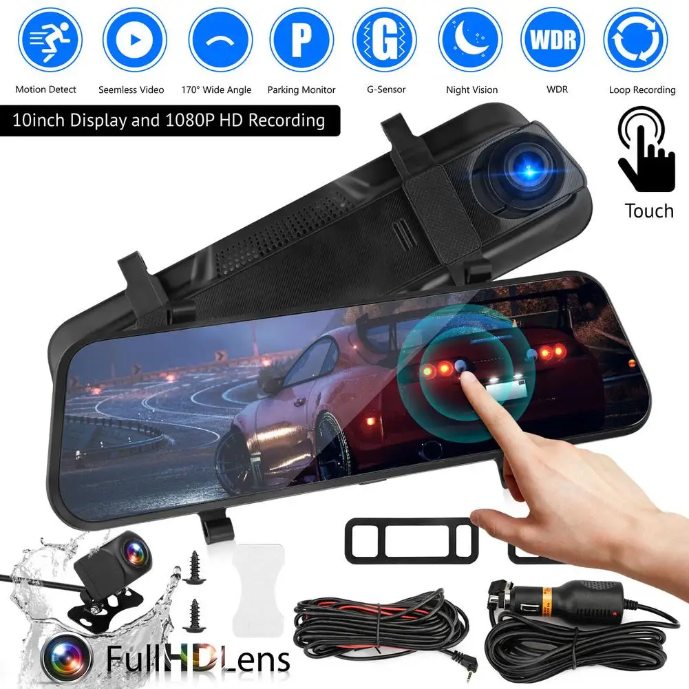 Car DVR Dash Cam 10-inch Full-screen Dual-lens Camera Video Recorder Night Vision G-sensor Streaming Media dvrs Driving Recorder
Car DVR Dash Cam 10-inch Full-screen Dual-lens Camera Video Recorder Night Vision G-sensor Streaming Media dvrs Driving Recorder