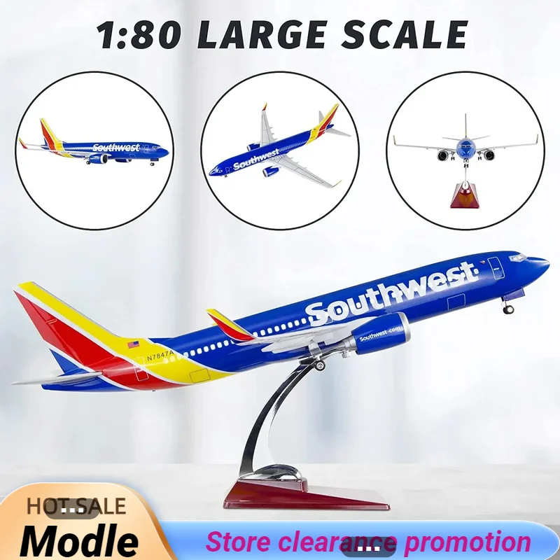 1:80 Scale Large Model Airplane Southwest Airlines Boeing 737 Plane Models Diecast Airplanes with LED Light for Collection
1:80 Scale Large Model Airplane Southwest Airlines Boeing 737 Plane Models Diecast Airplanes with LED Light for Collection
