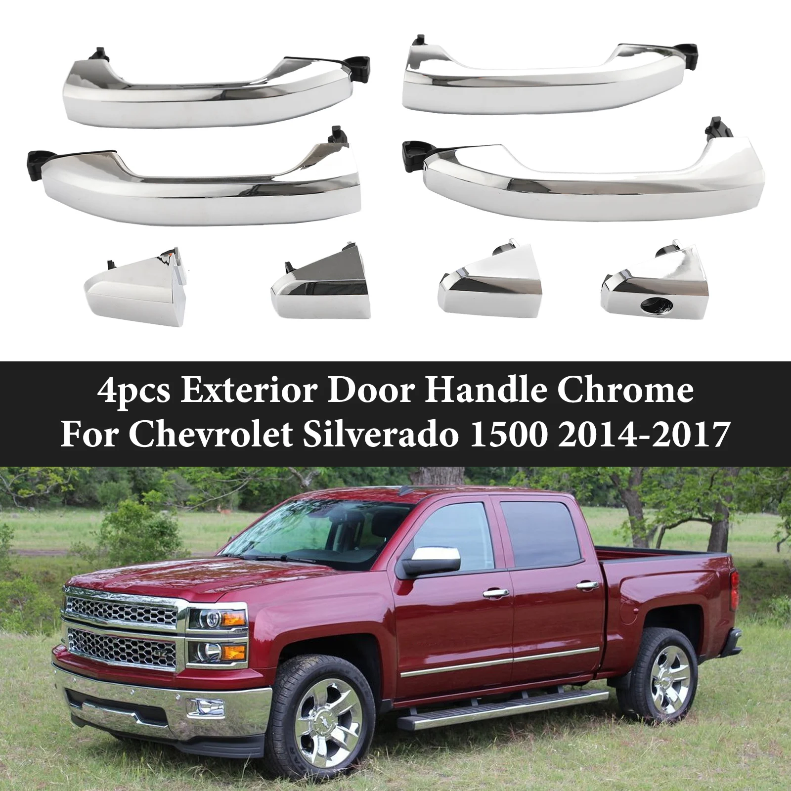 Хромированная ручка для наружной двери Areyourshop 4 шт. для Chevrolet Silverado 1500 2014-2017
Хромированная ручка для наружной двери Areyourshop 4 шт. для Chevrolet Silverado 1500 2014-2017