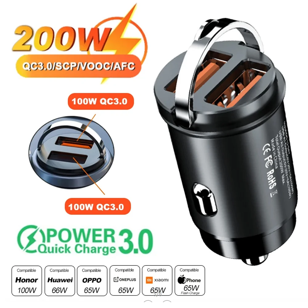 USB Car Charger Quick Charge 4.0 QC4.0 QC3.0 QC SCP 5A PD Type C 100W Fast Car Phone Charge For iPhone Xiaomi Mobile Phone
USB Car Charger Quick Charge 4.0 QC4.0 QC3.0 QC SCP 5A PD Type C 100W Fast Car Phone Charge For iPhone Xiaomi Mobile Phone