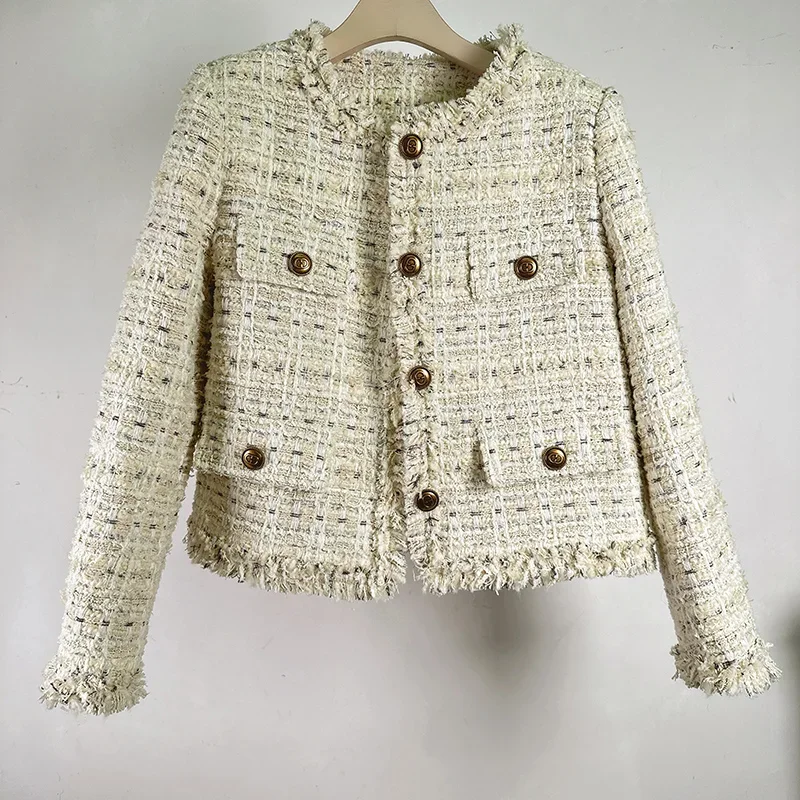 Women Small Fragrant Tweed Quilted Coats Winter High Quality Elegant Thick Warm Round Neck Tassels Casual French Fashion Jacket
Women Small Fragrant Tweed Quilted Coats Winter High Quality Elegant Thick Warm Round Neck Tassels Casual French Fashion Jacket