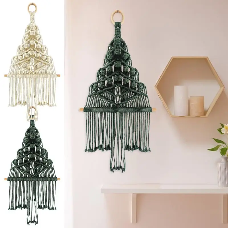 Boho Wall Tapestry Hand Woven Bohemian Macrame Christmas Tree Tapestry Vintage Ornament Christmas decor Rustic Decor for Home
Boho Wall Tapestry Hand Woven Bohemian Macrame Christmas Tree Tapestry Vintage Ornament Christmas decor Rustic Decor for Home