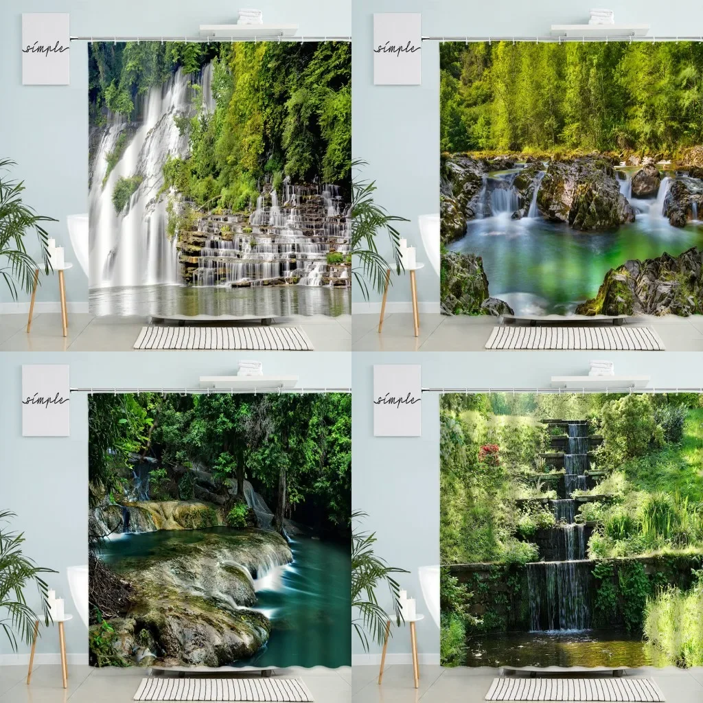 Пейзаж, занавеска для душа, водопад, лес, зеленые растения, деревья, весна, природа, фотография, декор для ванной комнаты, водонепроницаемый экран
Пейзаж, занавеска для душа, водопад, лес, зеленые растения, деревья, весна, природа, фотография, декор для ванной комнаты, водонепроницаемый экран