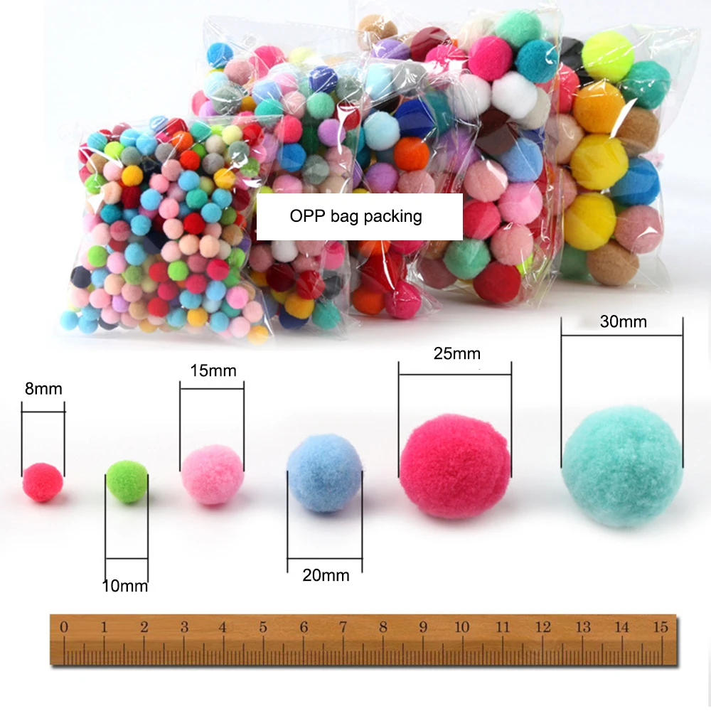

New! 200pcs/lot Pompom 10mm Mini Fluffy Soft Pom Poms Pompones Ball Furball Handmade Crafts DIY for Home Decor Sewing Supplies