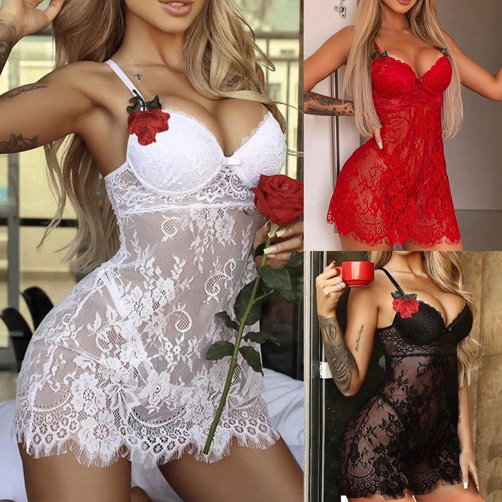 

Sexy Womens Lace Lingerie G-String Nightdress Babydoll Nightwear Sleepwear Thong Brief Teddy Clubwear Nightie