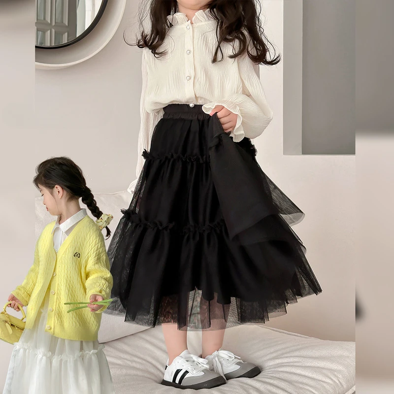 

Юбка для девочек, новинка весны 2024, детское платье, милое детское платье, модная детская юбка, Простое Повседневное Стильное универсальное платье
