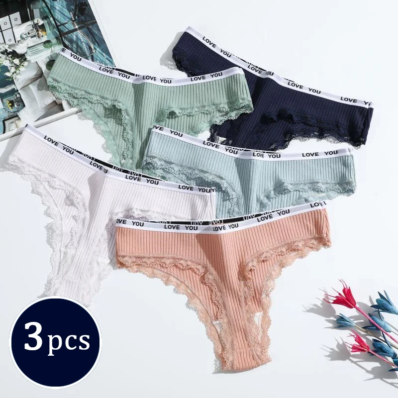 3PCS/Set Women Cotton Lace G-string Panties Ladies Soft Thongs Female Girls Low-Rise T-Back Panties Antibacterial Underwea
3PCS/Set Women Cotton Lace G-string Panties Ladies Soft Thongs Female Girls Low-Rise T-Back Panties Antibacterial Underwea